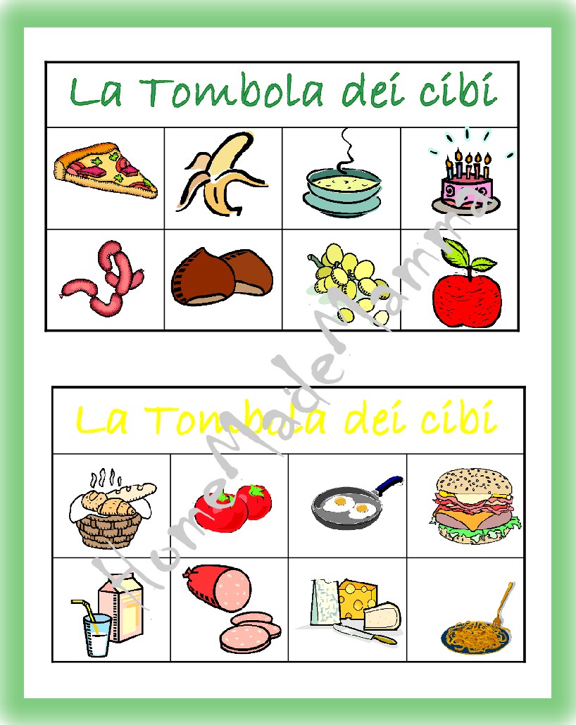 La Tombola Degli Alimenti Giochi Da Tavolo Fai Da Te