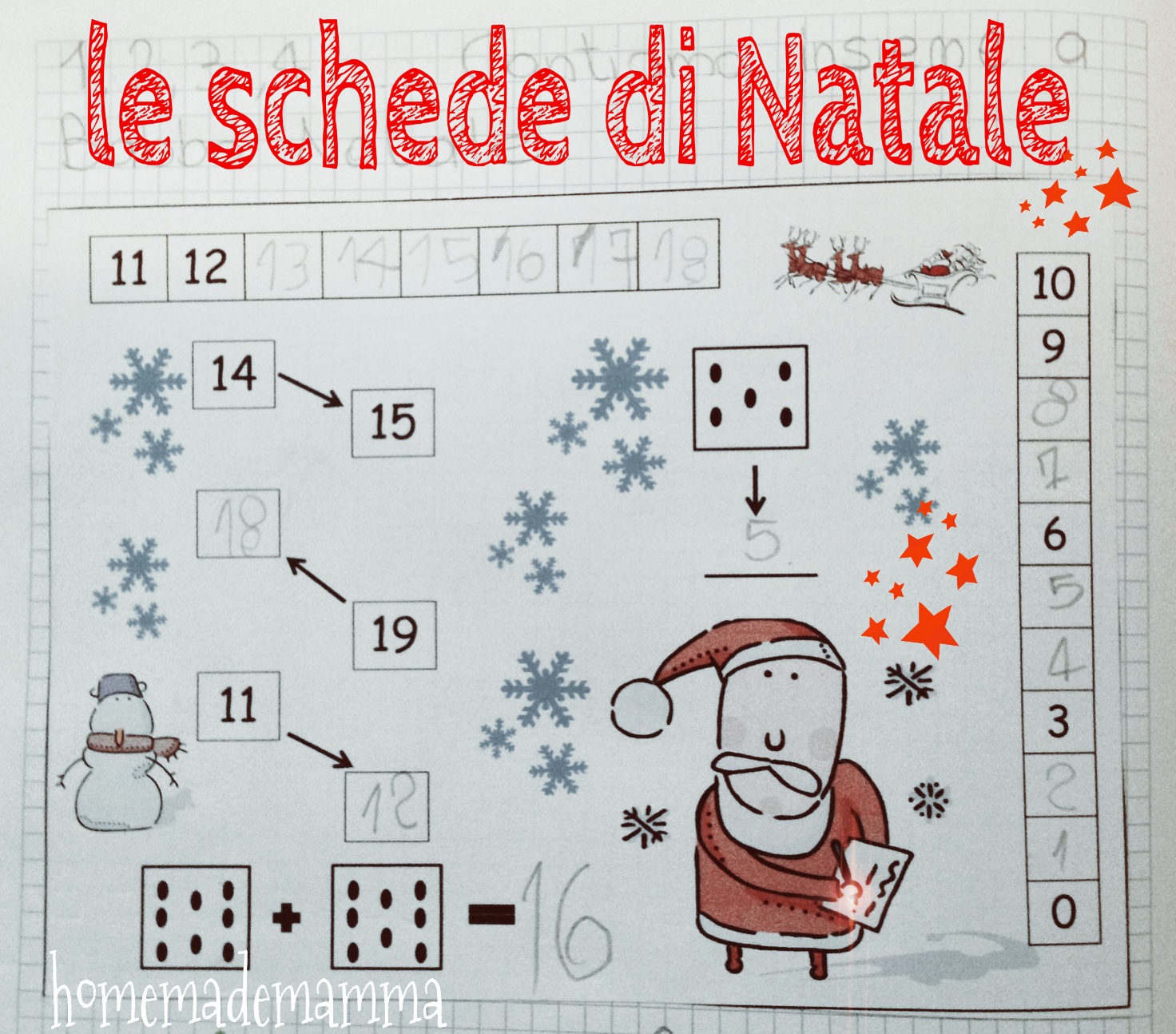 Le Schede Di Natale Per Giocare Con I Numeri