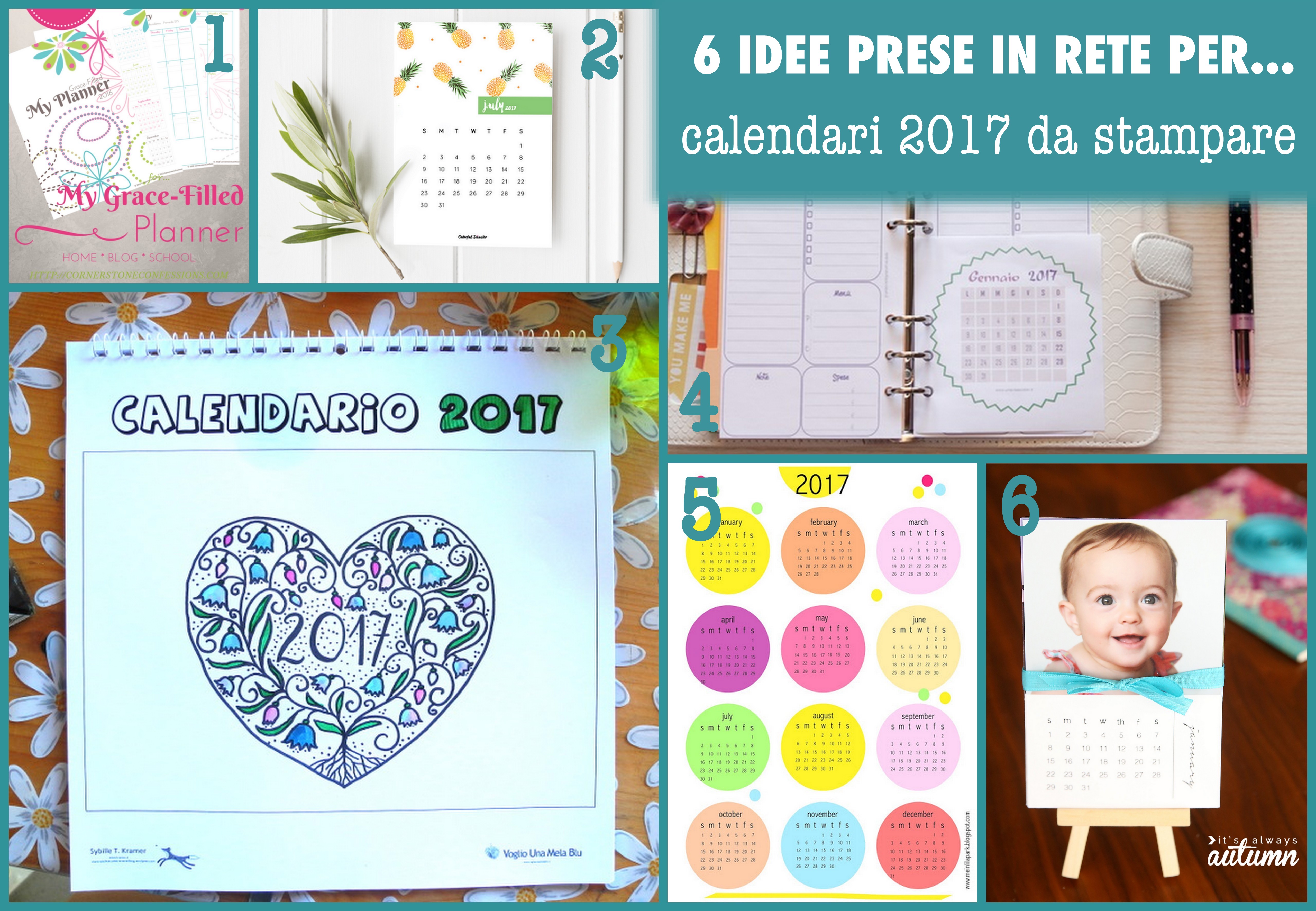 6 Idee Prese In Rete Per Calendari 17 Da Stampare