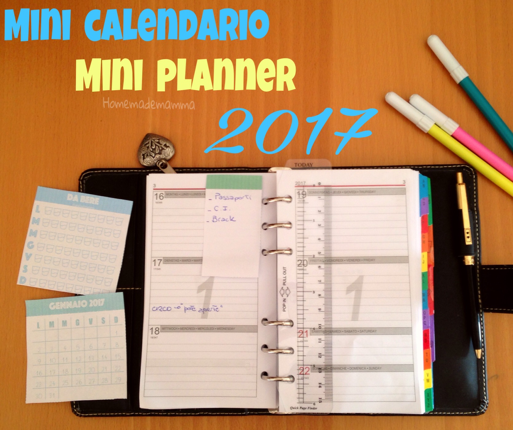 Mini Calendario E Mini Planner Per Il 17