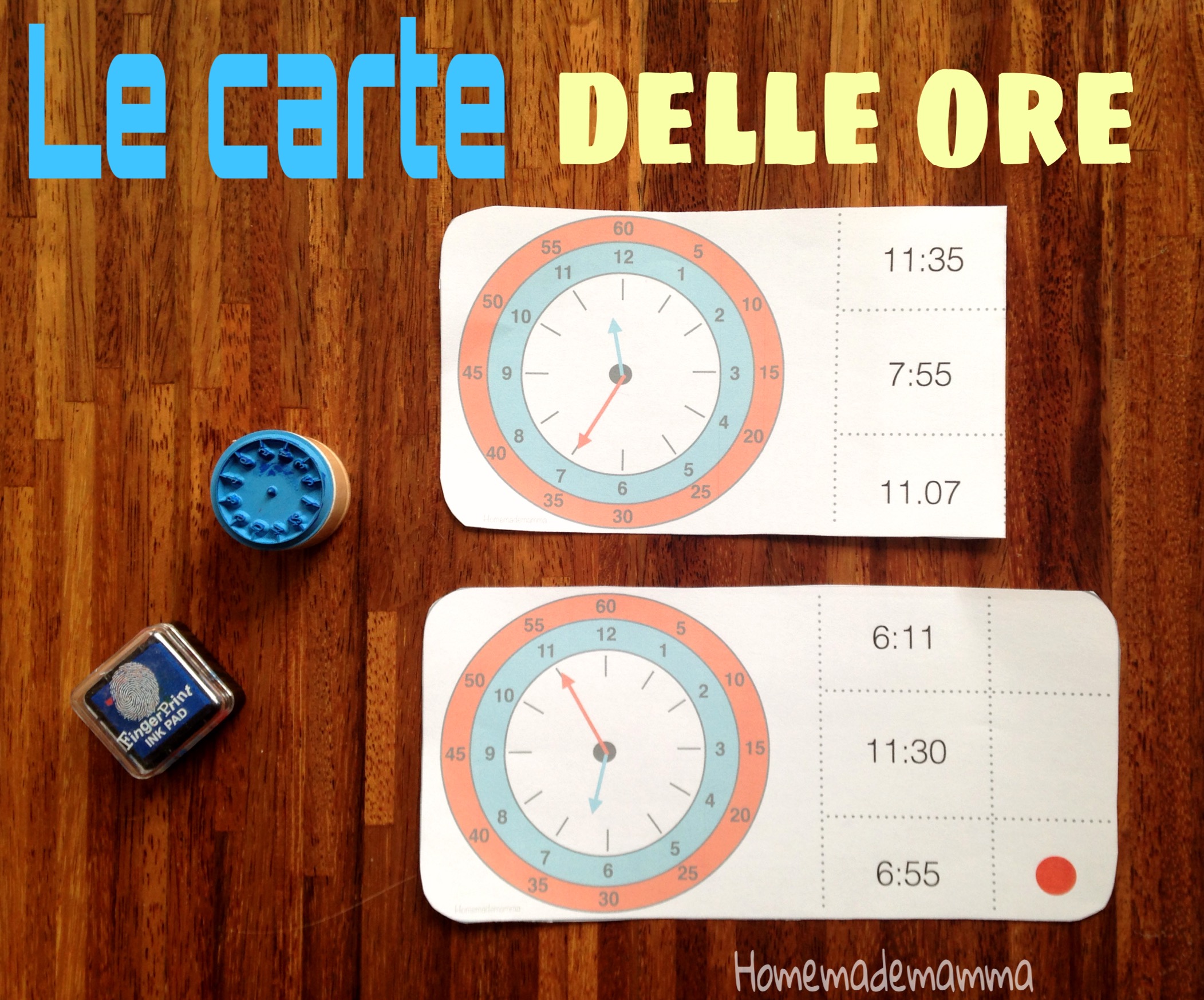 Le Carte Delle Ore Per Imparare A Leggere L Orologio