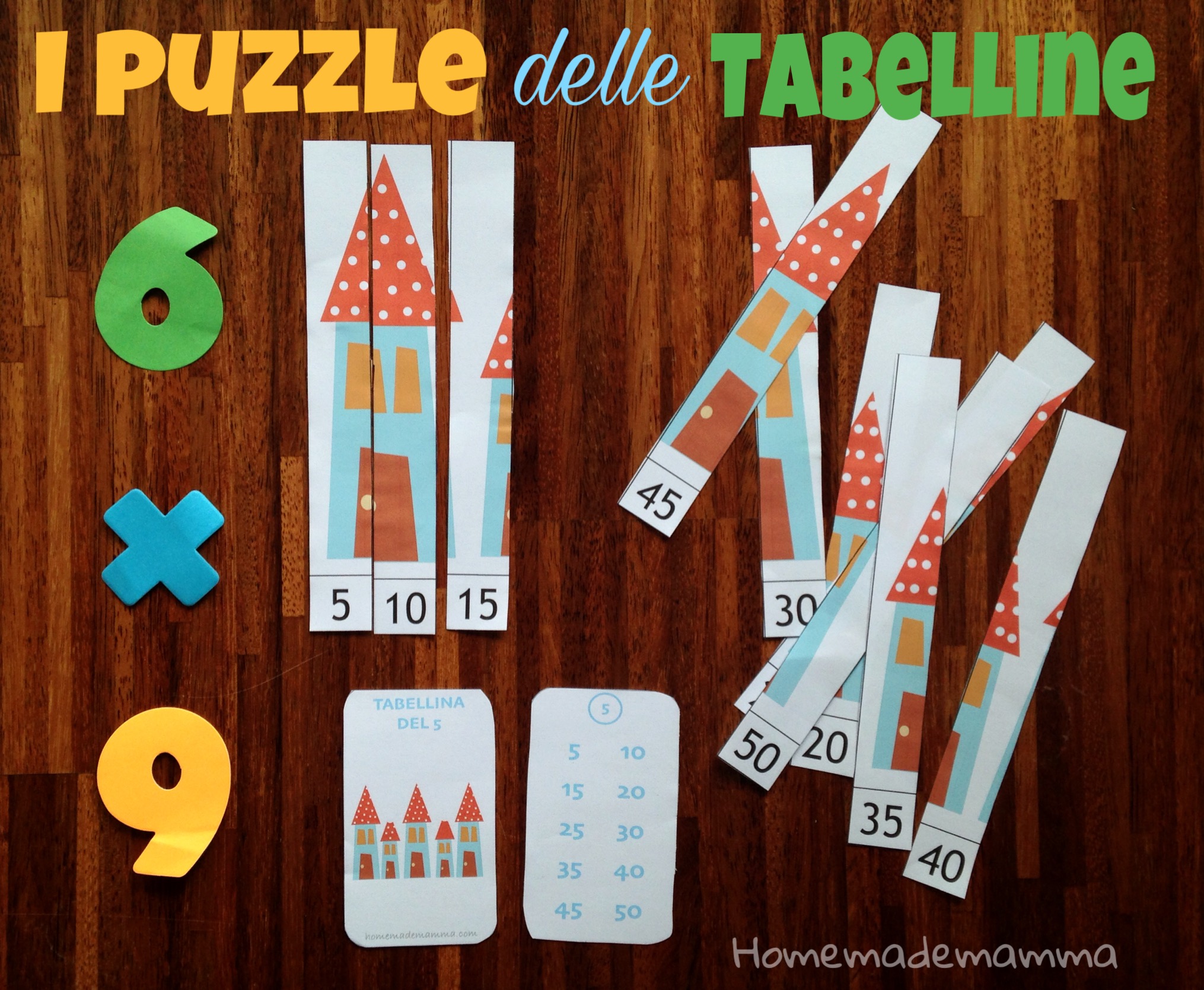 puzzle per imparare tabelline 