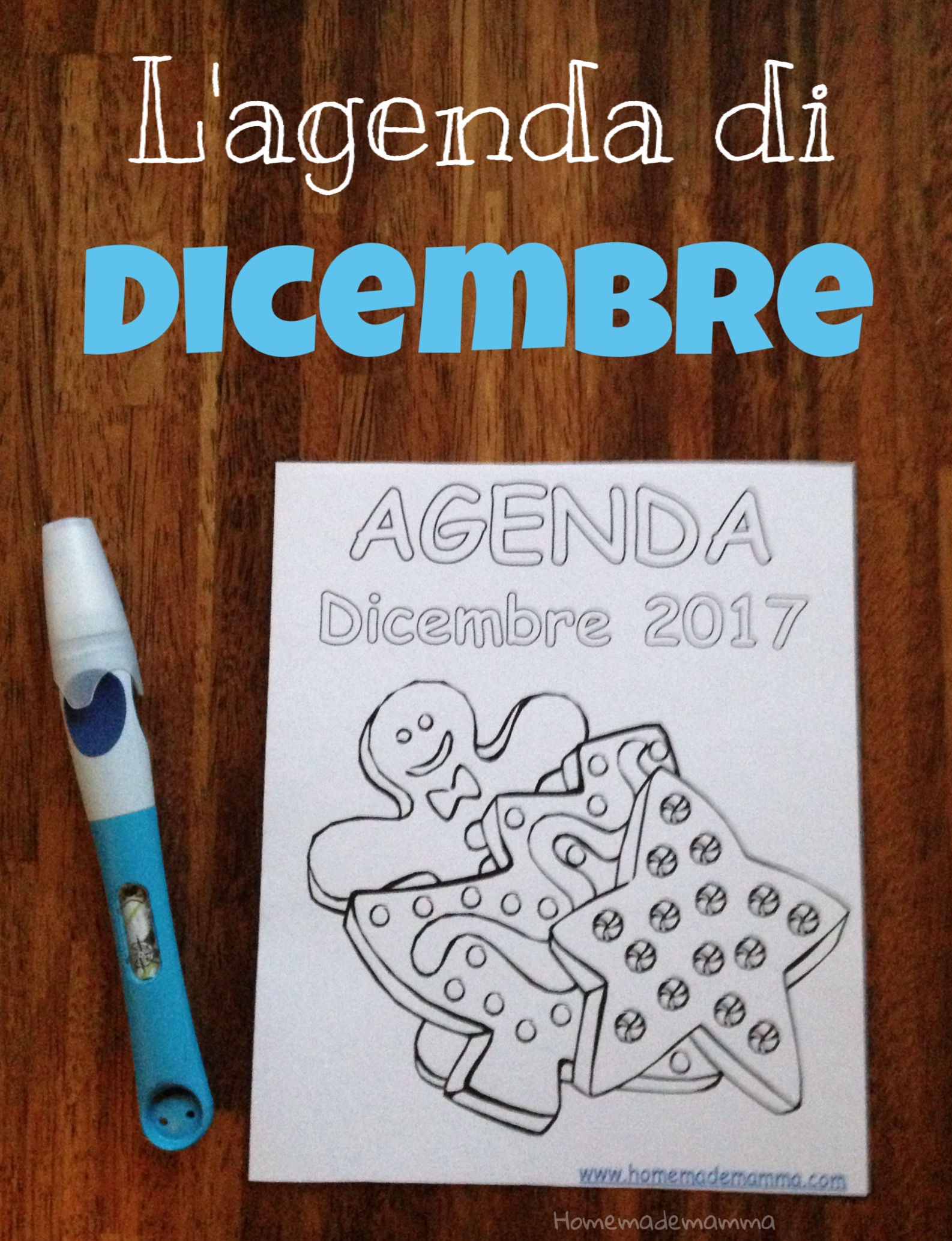 agenda dicembre 2017 bambini da stampare
