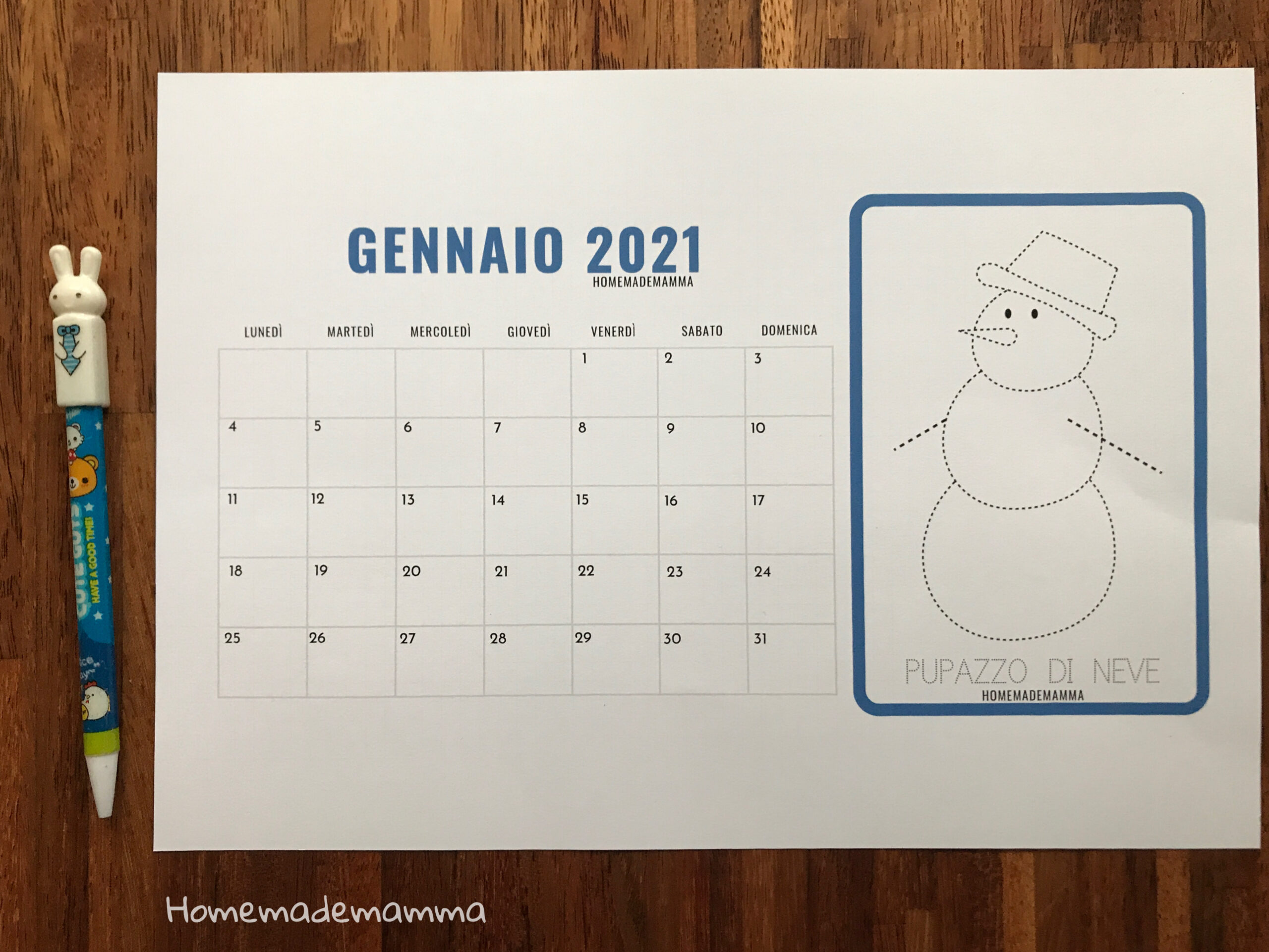 Il Calendario 21 Da Disegnare E Colorare