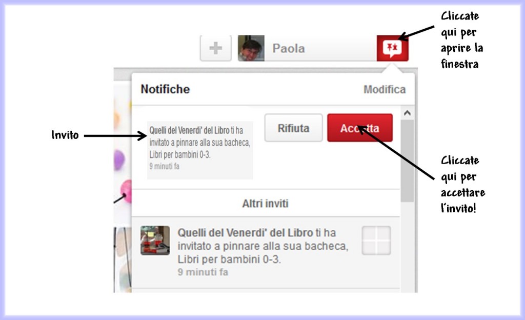 istruzioni pinterest invito