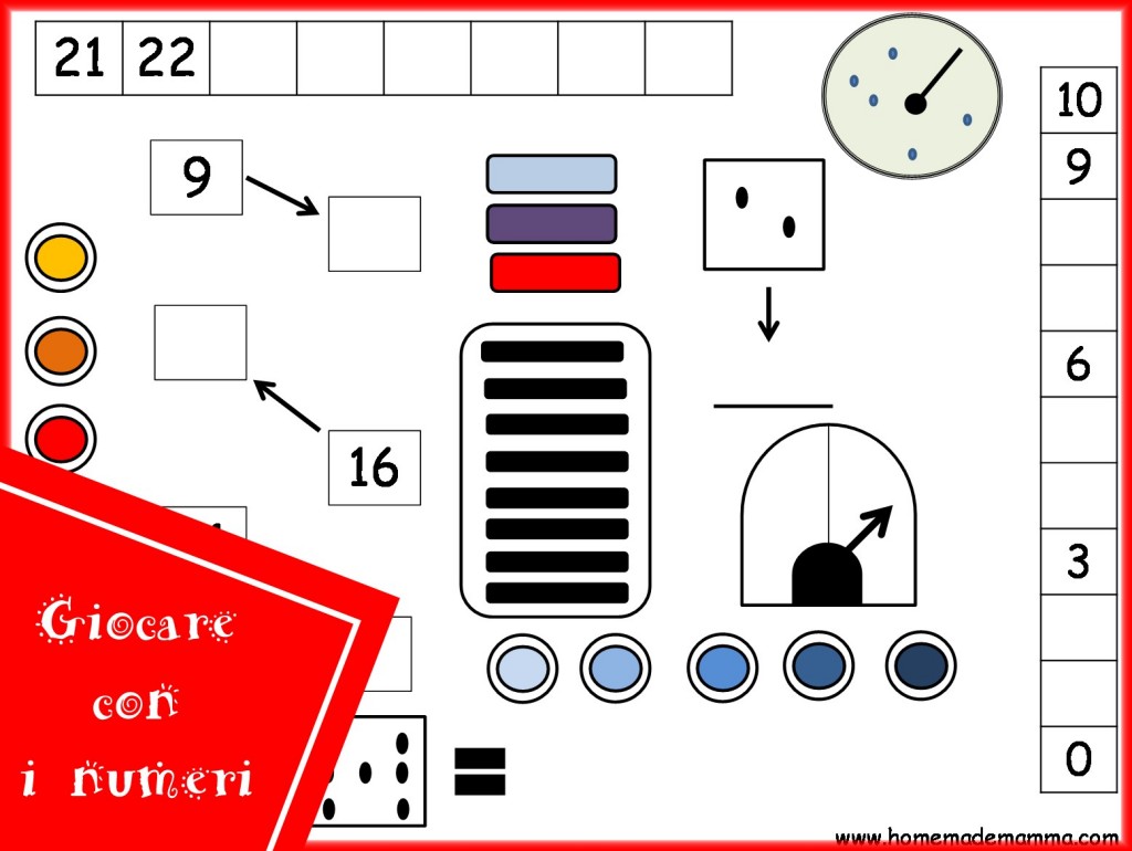 schede gioco per imparare i numeri e operazioni