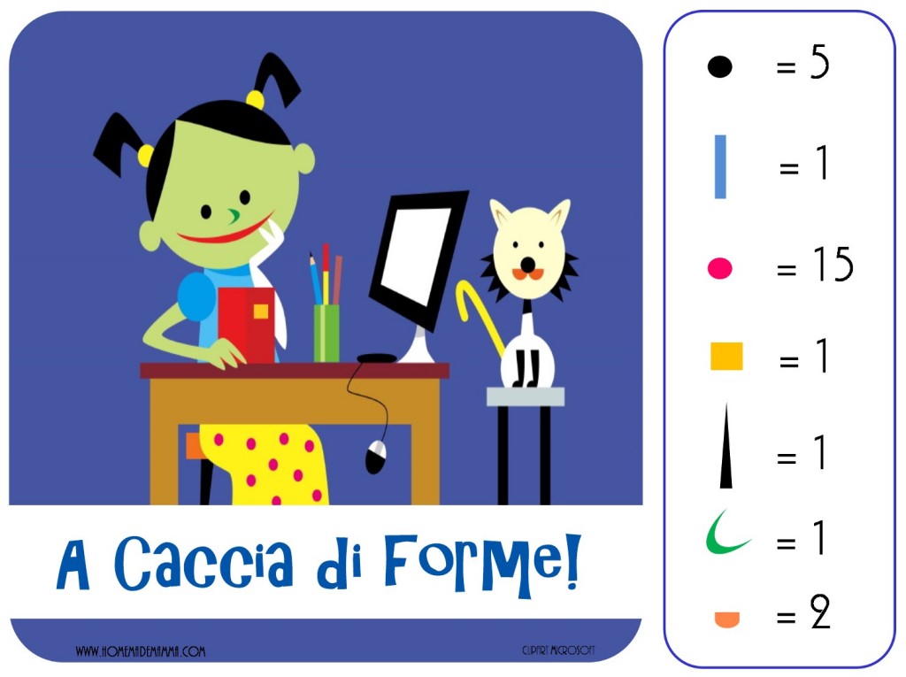 schede gioco sulle forme - i spy printables