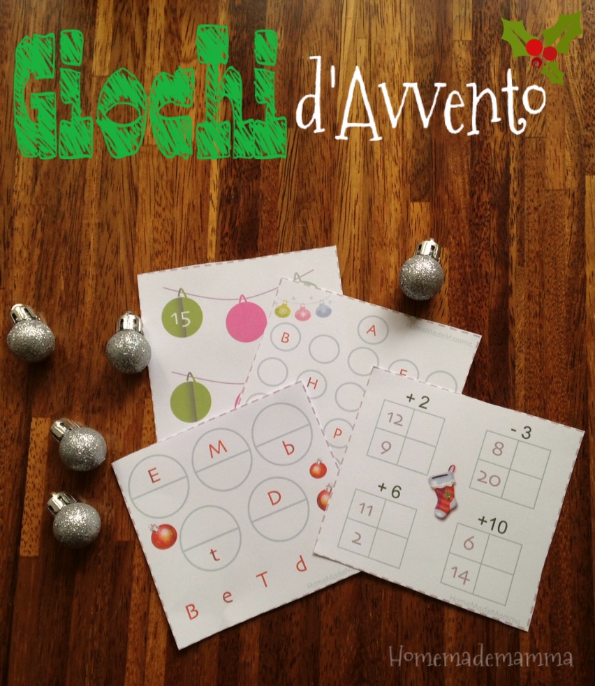 schede gioco natale calendario avvento