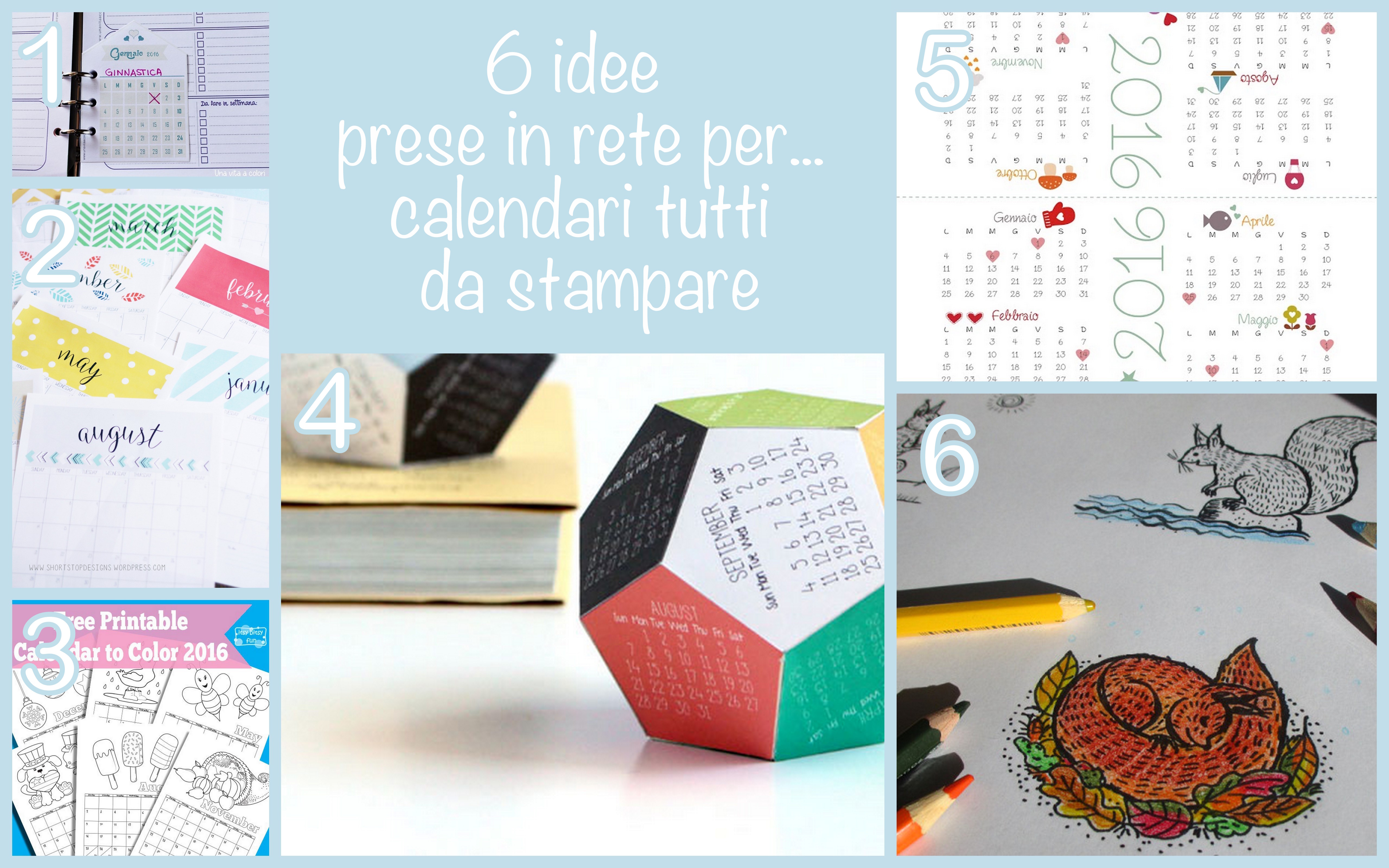 6 idee calendari 2016 da stampare