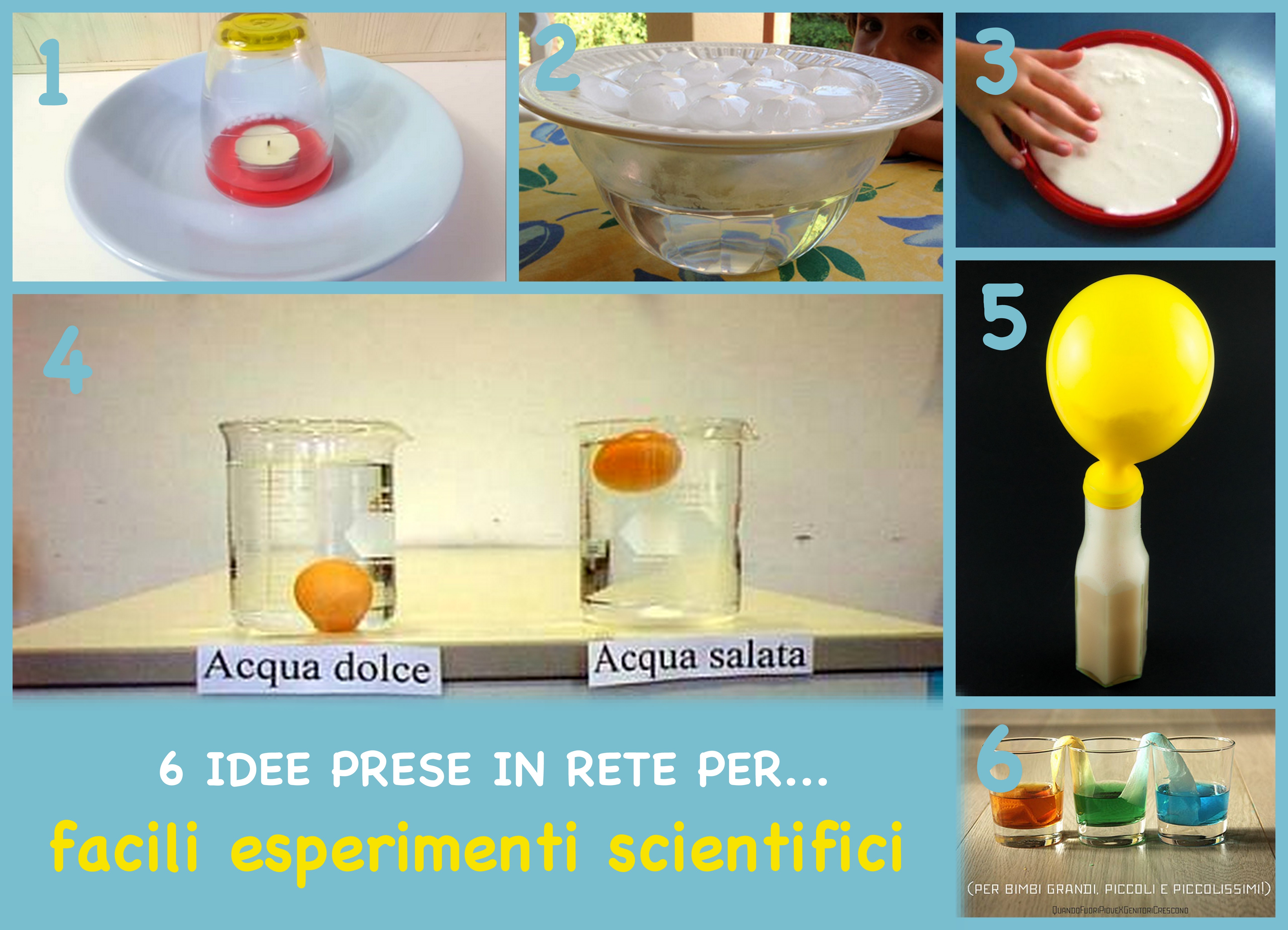 6 idee prese in rete per facili esperimenti scientifici con i bambini