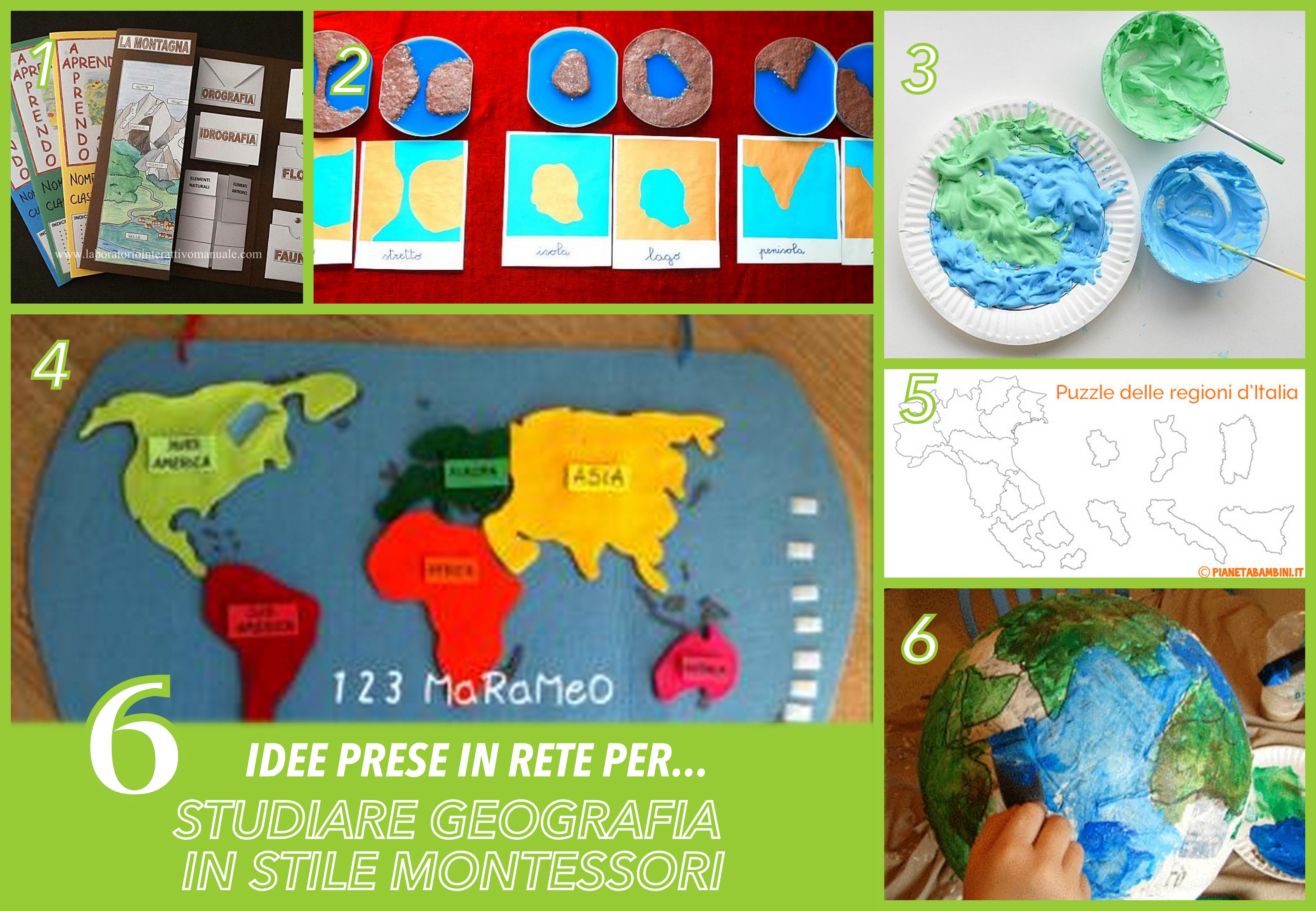 6 idee geografia montessori materiale gratis