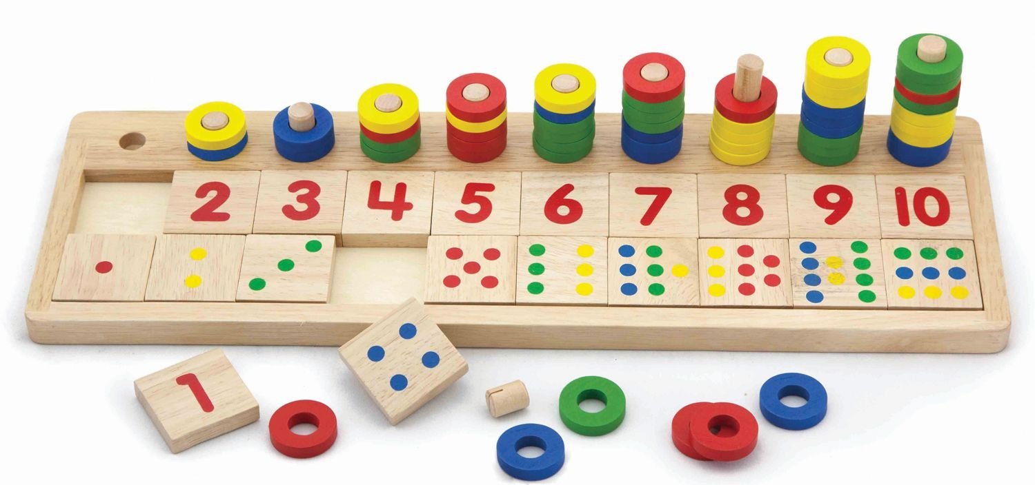 giochi legno per numeri e quantità