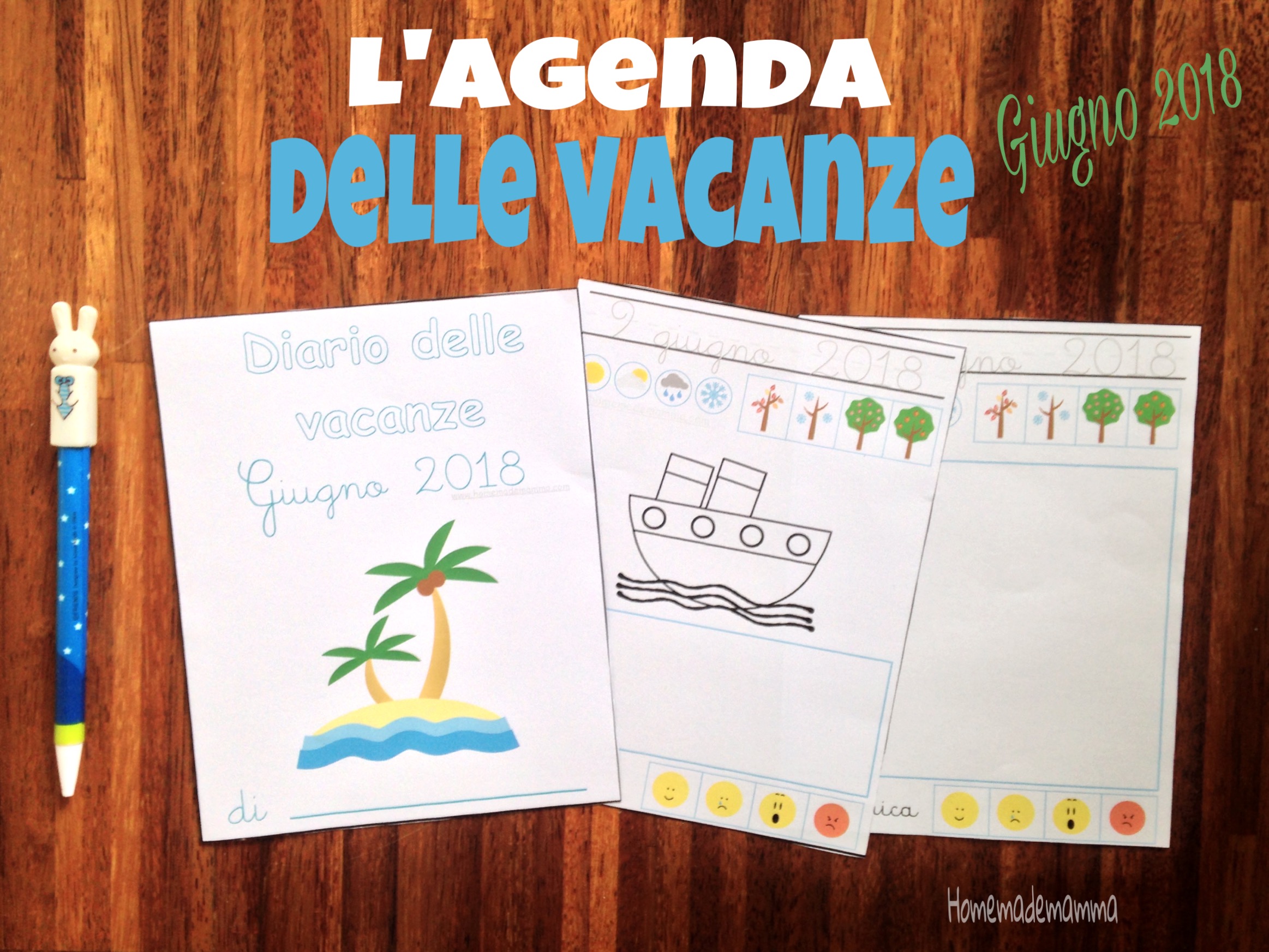 agenda mensile vacanze bambini stampare gratis