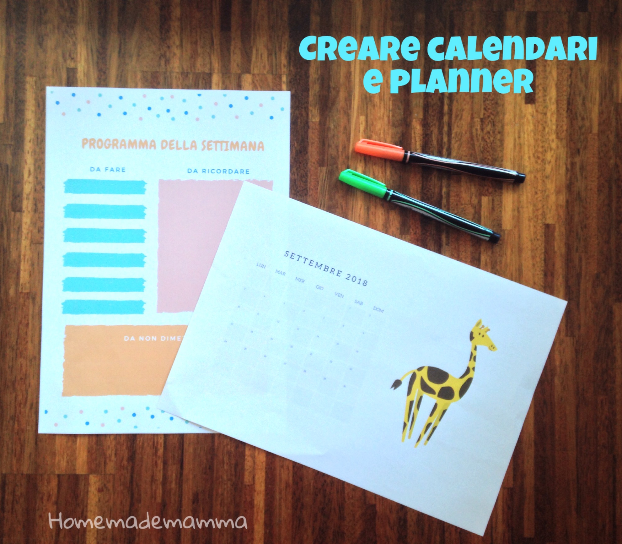 calendario scolastico e planner