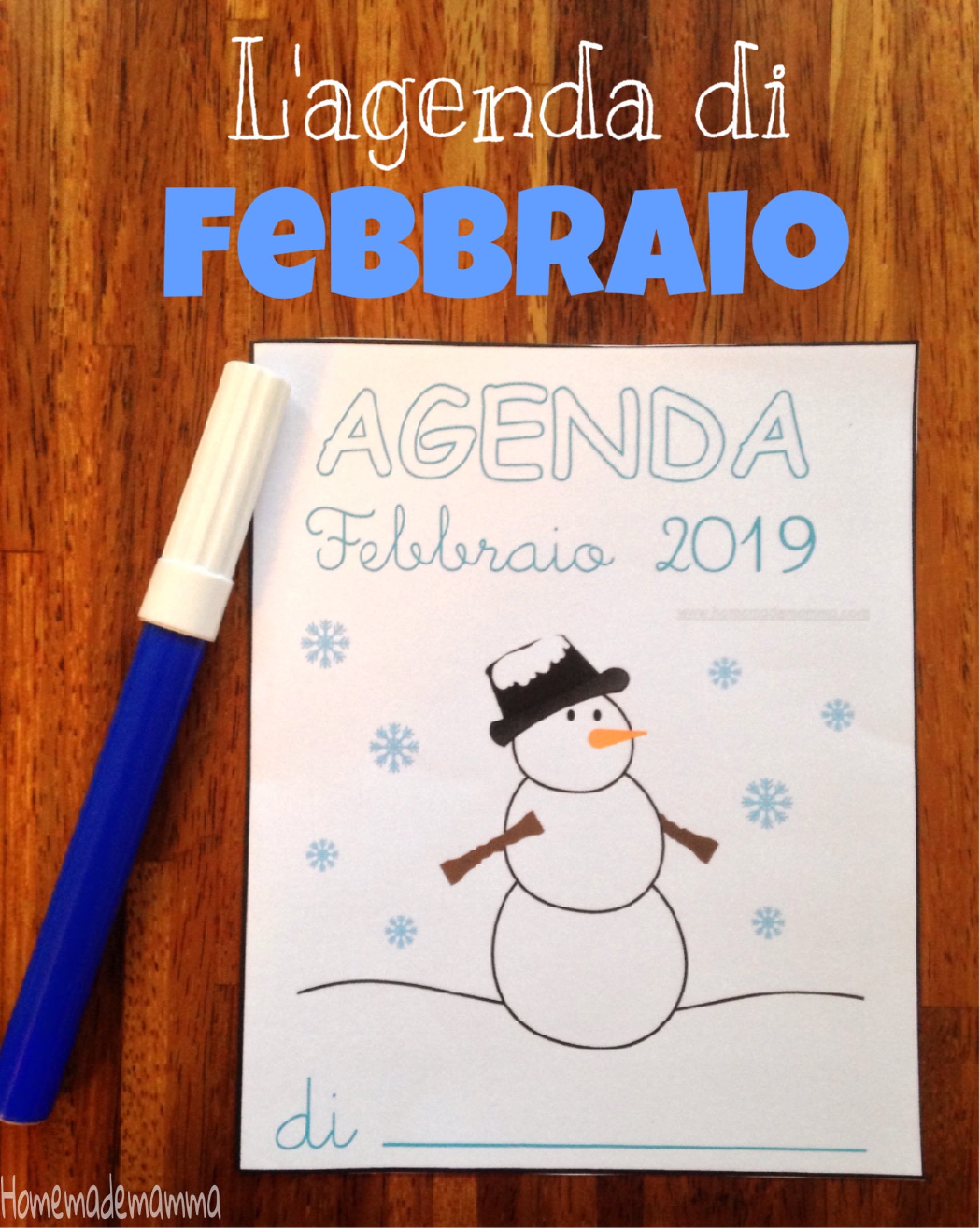 agenda febbraio 2019 bambini da stampare