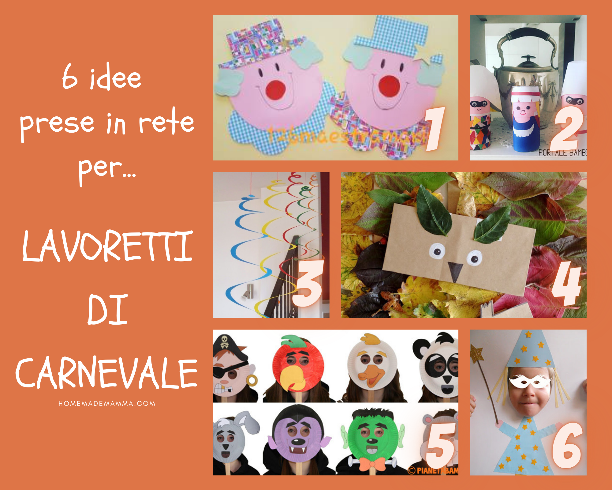 Lavoretti e attività carnevale bambini scuol