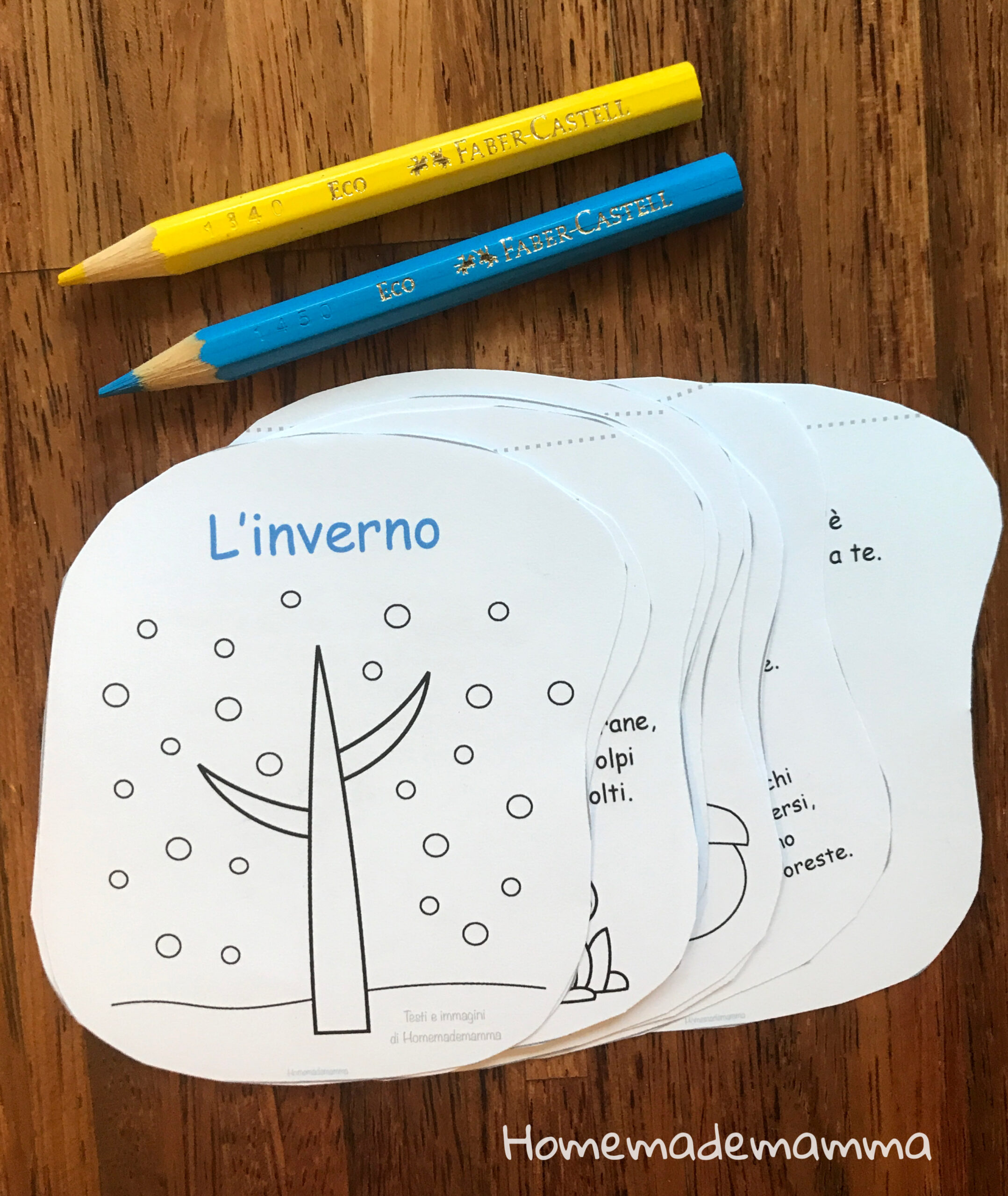 libro inverno rima da colorare bambini da stampare