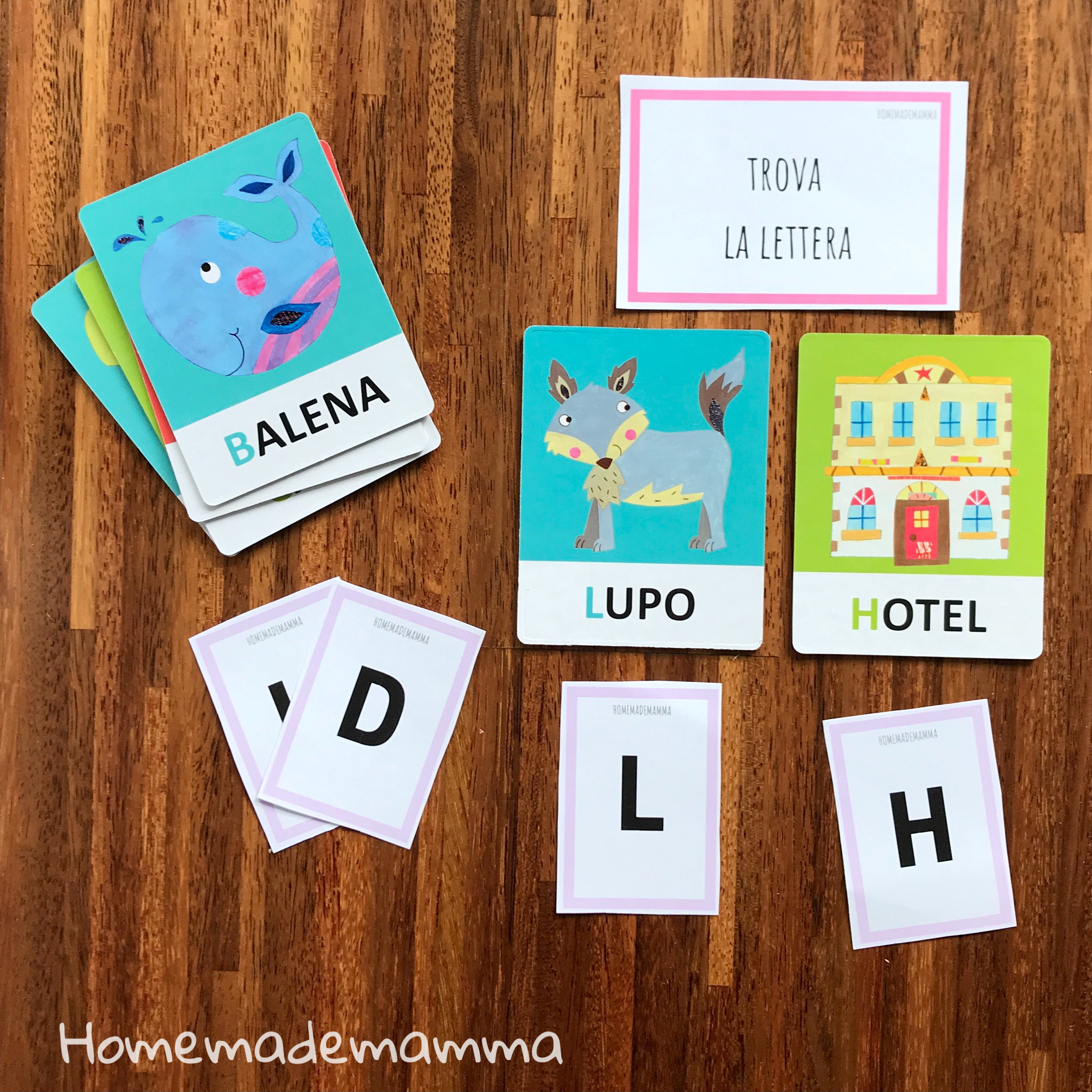 gioco headu flashcards attività montessori fonetiche tattili lettere bambini