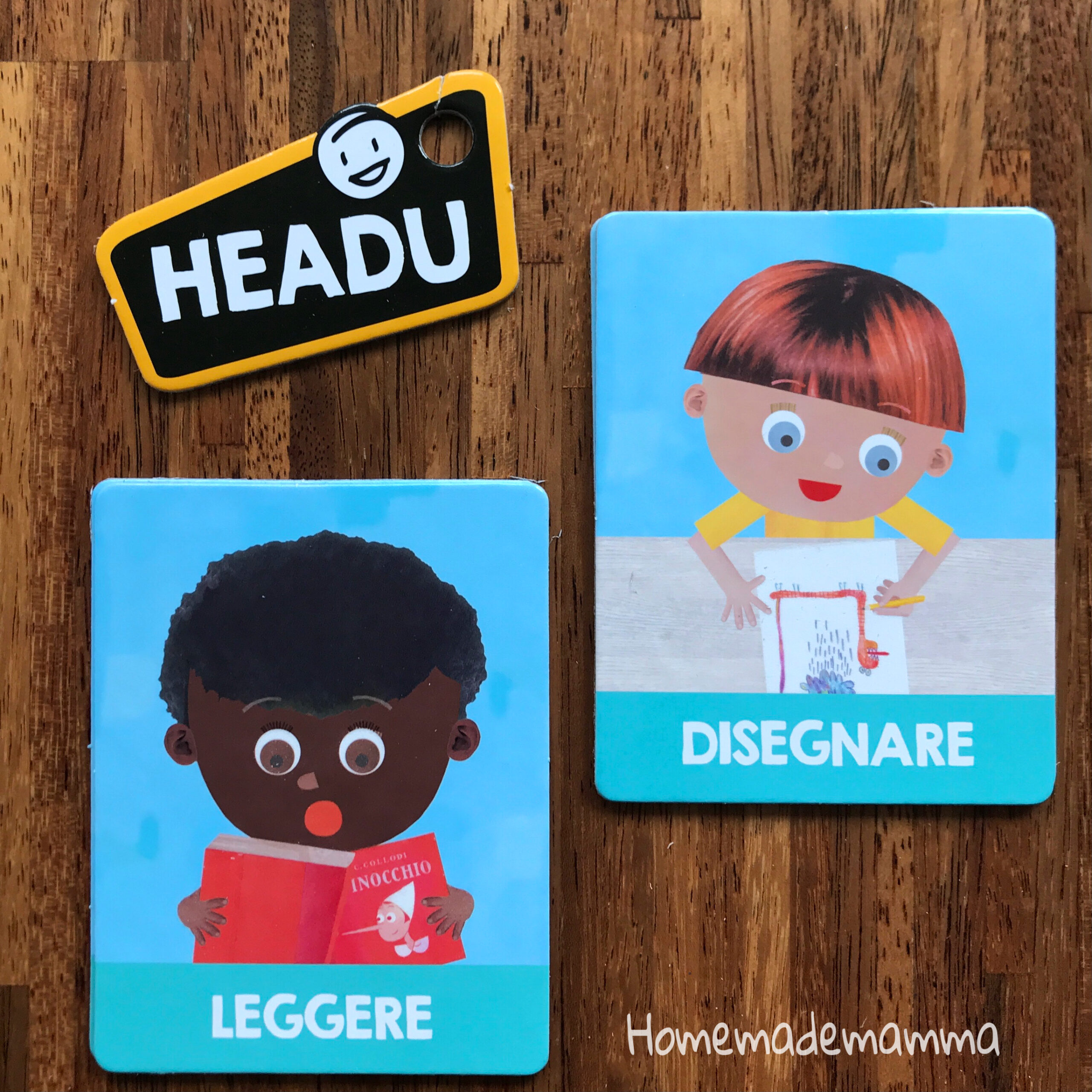 Gioco azioni emozioni Montessori bambini Headu