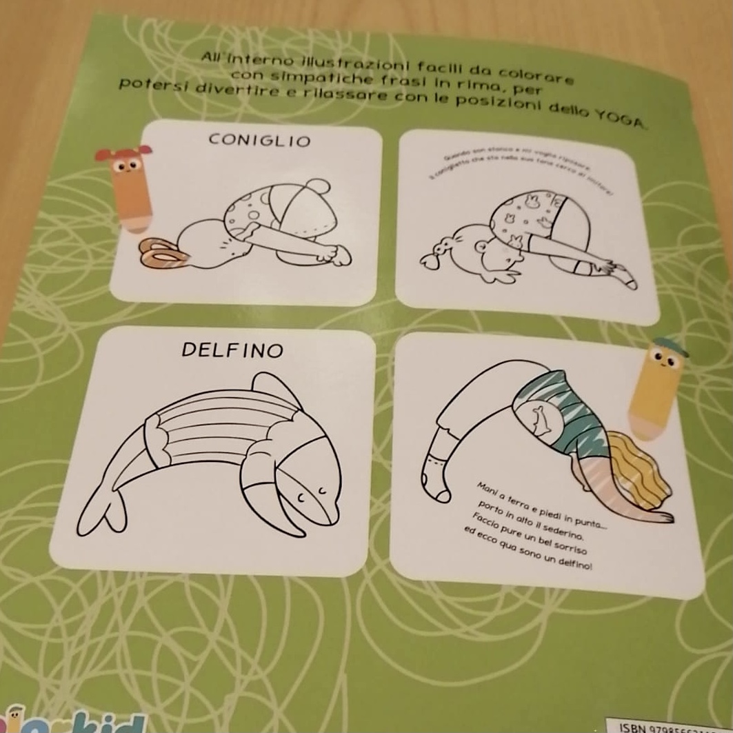 Libro yoga da colorare con filastrocche per bambini